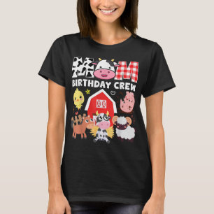 Kow Mamma Birthday Crew Farm Theme Animals Kids Bi T Shirt
