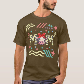 Kow Mamma Cow Älskare Wife Farm Animal Fa T Shirt