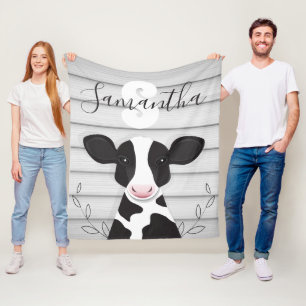 Kow Monogram Wood Animal Rustic Fleecefilt