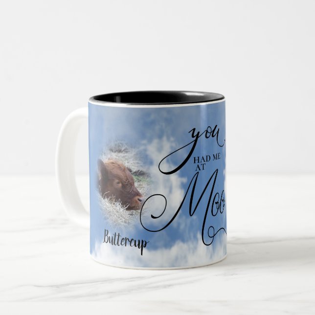 Kow PHOTO-minnessympati du hade mig på Meow Två-Tonad Mugg (Framsida vänster)