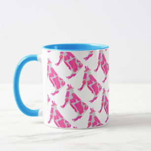Kow Rosa och White Silhouette Mugg