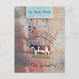 Kow Rustic Land Westernt Flytta-kort för jordbruka Vykort