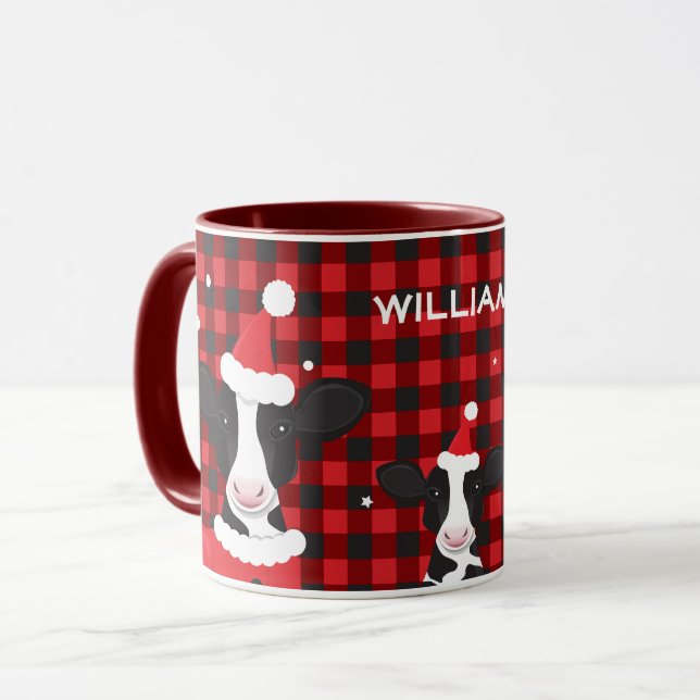 Kow Santa Red Play Namn Farm Djurjul Mugg (Framsida vänster)