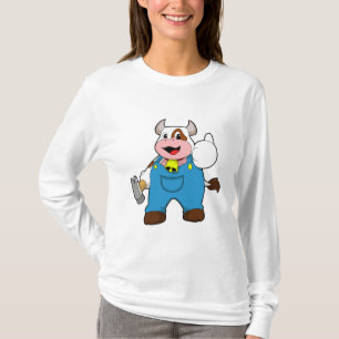 Kow som hantverkare med hammer t shirt