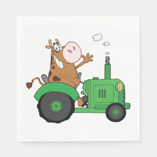 Kow som kör en traktor pappersservett