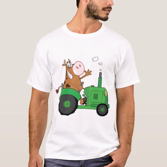 Kow som kör en traktor t shirt (Framsida)