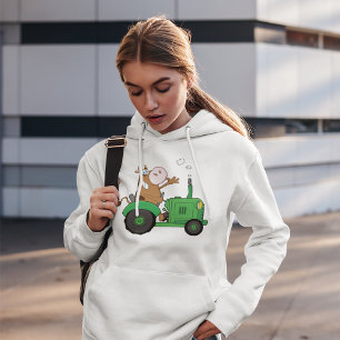 Kow som kör en traktorhodie t shirt