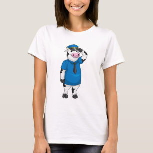 Kow som polis med polishatt t shirt