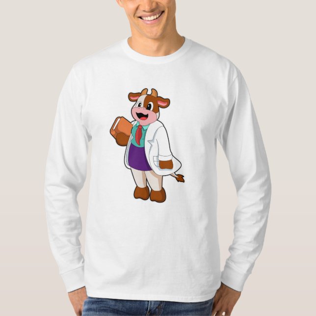 Kow som sjuksköterska med Bok T Shirt (Framsida)