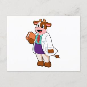 Kow som sjuksköterska med Bok Vykort