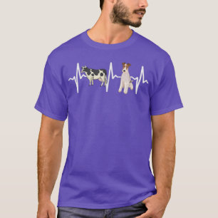Kow Spoted Wire for Terrier Heartslag Hund älskare T Shirt