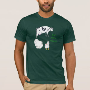 Kow Turkey Chicken Eat more Veggies tshirts