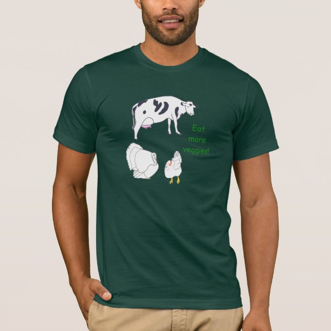 Kow Turkey Chicken Eat more Veggies tshirts (Framsida)