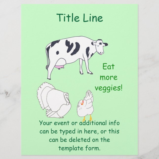 Kow Turkiet Chicken Eat more Veggies Event Flyers (Framsidan)