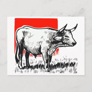 Kow Woodcut Vykort
