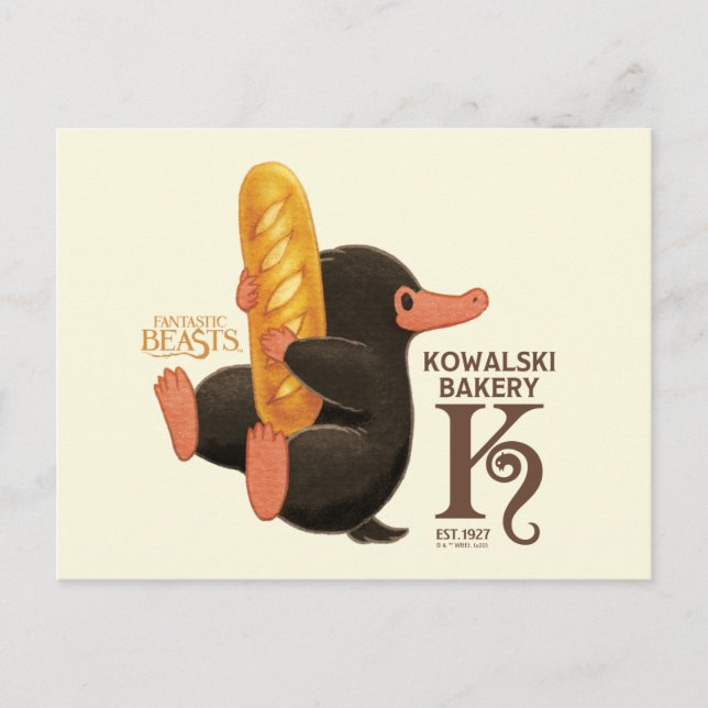 Kowalski Bakery - Niffler Med Bröd Vykort (Framsida)
