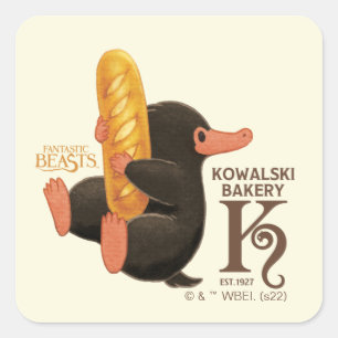 Kowalski Bakery - Niffler with Bread Fyrkantigt Klistermärke