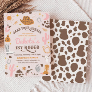 Kowgirl Birthday-inbjudan   Första rodeo-inbjudan Inbjudningar