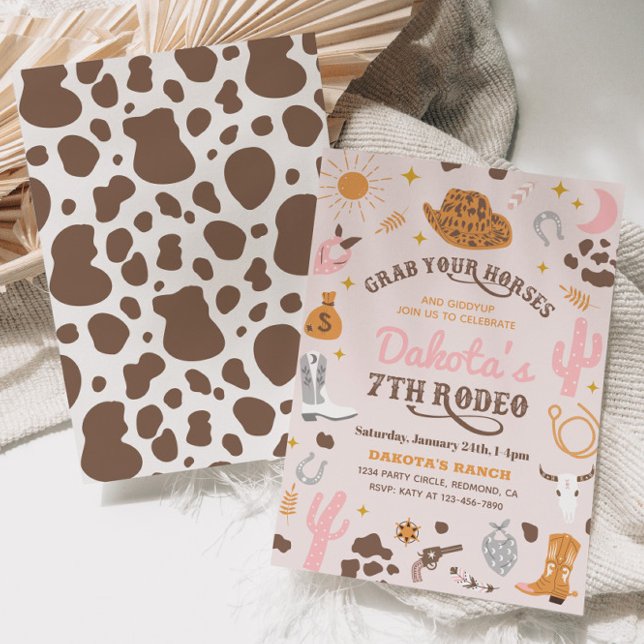 Kowgirl Birthday-inbjudan | Inbjudan till 7:e Rode (Skapare uppladdad)