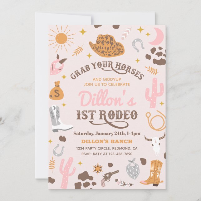 Kowgirl Birthday-inbjudan | Kinesiska inbjudningar (Framsida)