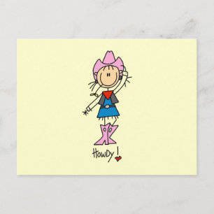 Kowgirl in Rosa T-shirts and Gifts Vykort