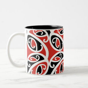 Kowhaiwhai Mangopare Maori Tribal Mönster Två-Tonad Mugg