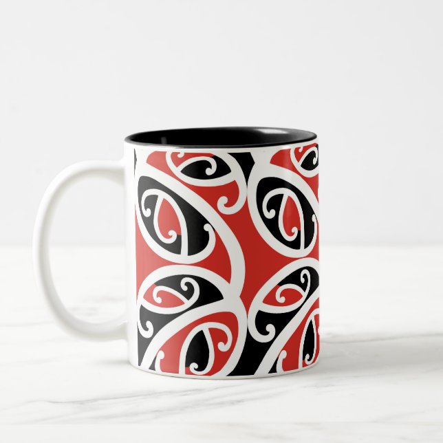 Kowhaiwhai Mangopare Maori Tribal Mönster Två-Tonad Mugg (Vänster)