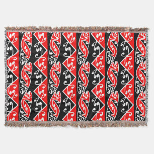Kowhaiwhai Traditional Maori Koru Mönster Filt