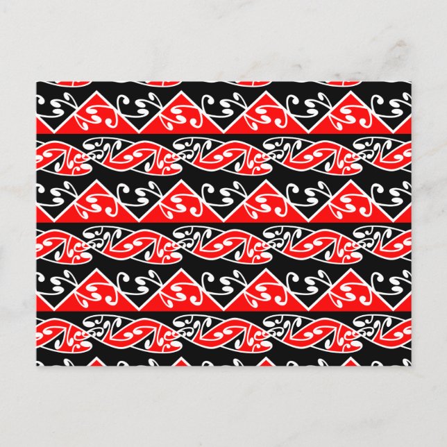 Kowhaiwhai Traditional Maori Koru Mönster Vykort (Framsida)