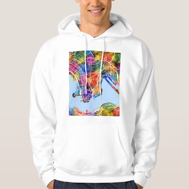 Kowloon Hong Kong City Map Hoodie (Framsida)