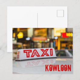 Kowloon Taxi i Urban Hong Kong Helg Vykort