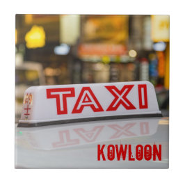 Kowloon Taxi i Urban Hong Kong Kakelplatta