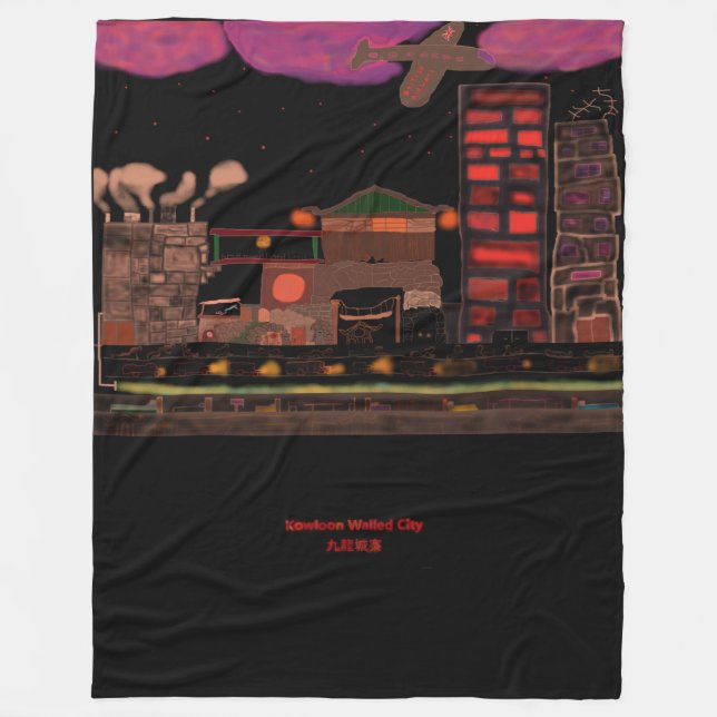 Kowloon Walled City-Fleece Blanket Fleecefilt (Framsidan)