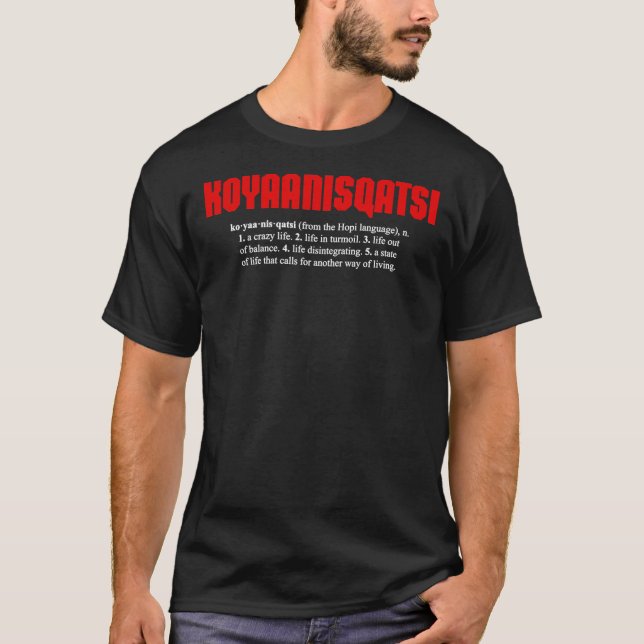 KOYAANISQATSI + definition (vit text) Essential  T Shirt (Framsida)