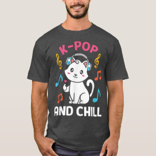 Kpop and Chill Cat Headphone Music Kawaii 1540 T Shirt