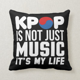 Kpop är mitt liv slogans grafik (mörk) kudde