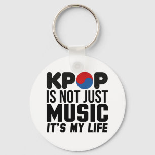 Kpop är My Life Music Slogan Graphics Nyckelring