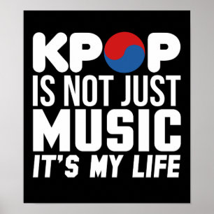 Kpop är My Life Music Slogan Graphics Poster