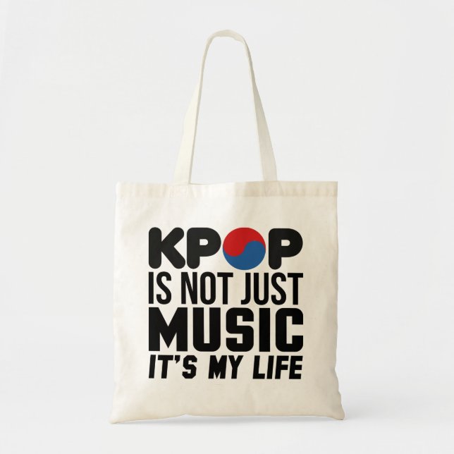 Kpop är My Life Music Slogan Graphics Tygkasse (Framsidan)