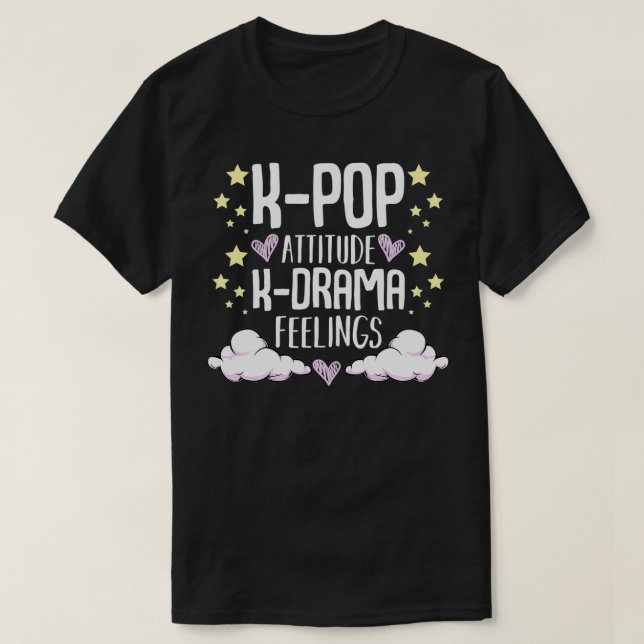 KPop Attitude KDrama Feelings Funny Koreanska Mode T Shirt (Design framsida)