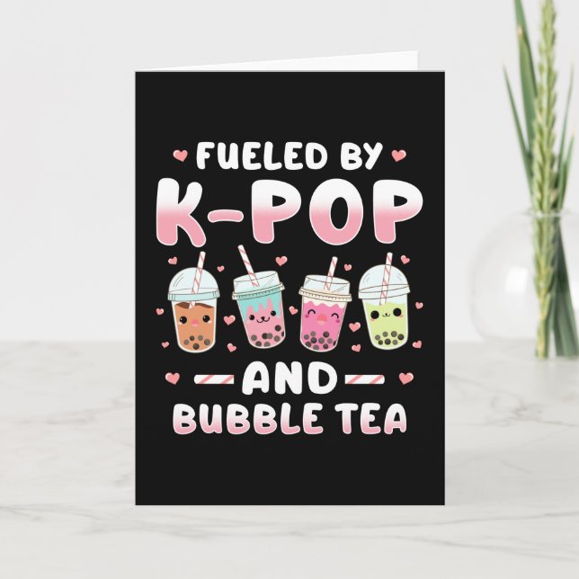 Kpop Bubble Tea Kort (Framsida)