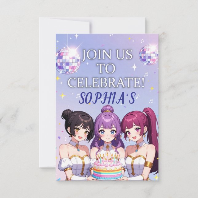 Kpop Demon Hunters Birthday Desale Invitation Inbjudningar (Framsida)