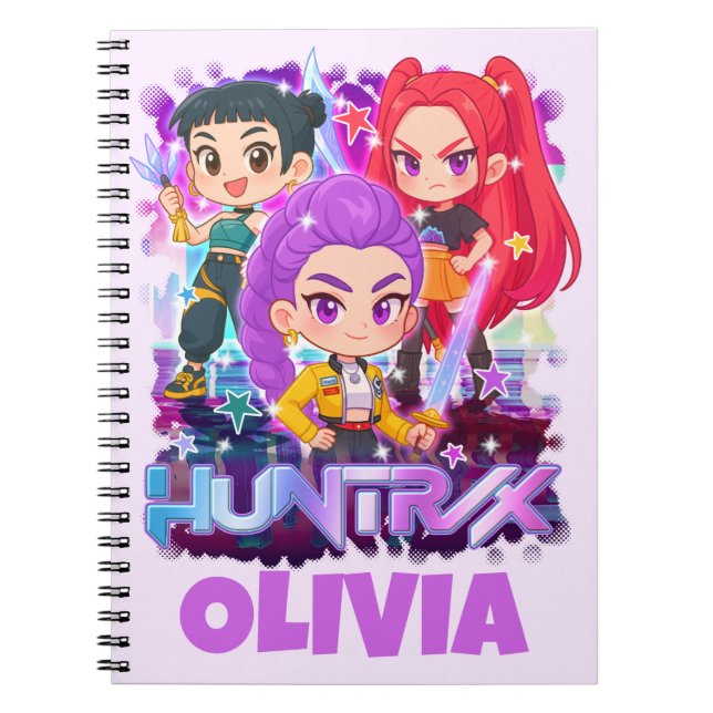 KPop Demon Hunters Notebook, Kids Huntrix Anteckningsbok (Framsidan)
