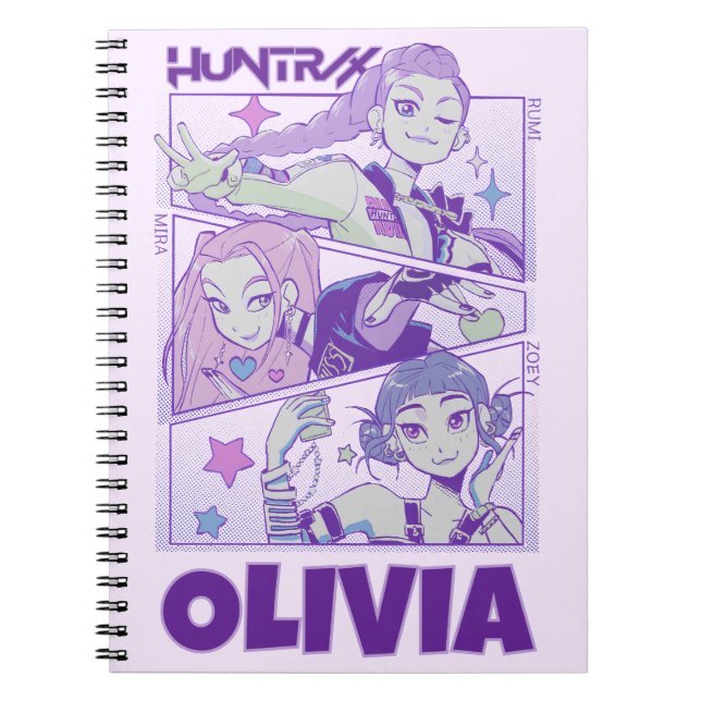 KPop Demon Hunters Notebook, Purple Huntrix Anteckningsbok (Framsidan)
