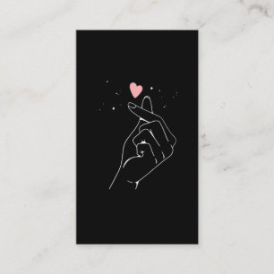 Kpop Drama Koreanska Finger Heart Saranghae Visitkort