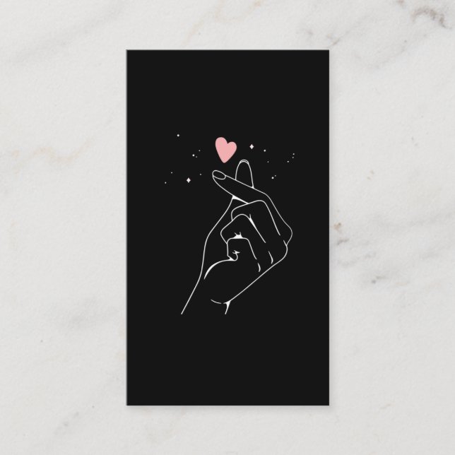 Kpop Drama Koreanska Finger Heart Saranghae Visitkort (Framsida)