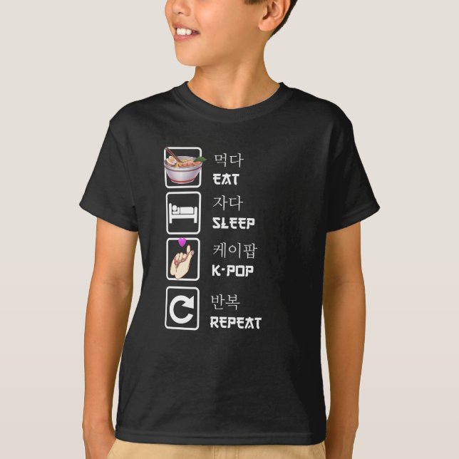 Kpop för upprepa musik i viloläge, K-pop, Fläkt T Shirt (Framsida)