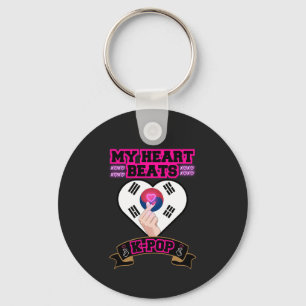 KPop Heart Korea Flagga Hand Symbol Music Design Nyckelring