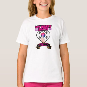 KPop Heart Korea Flagga Hand Symbol Music Design T Shirt