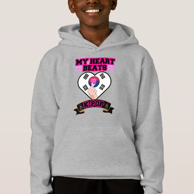KPop Heart Korea Flagga Hand Symbol Music Design T Shirt (Framsida)